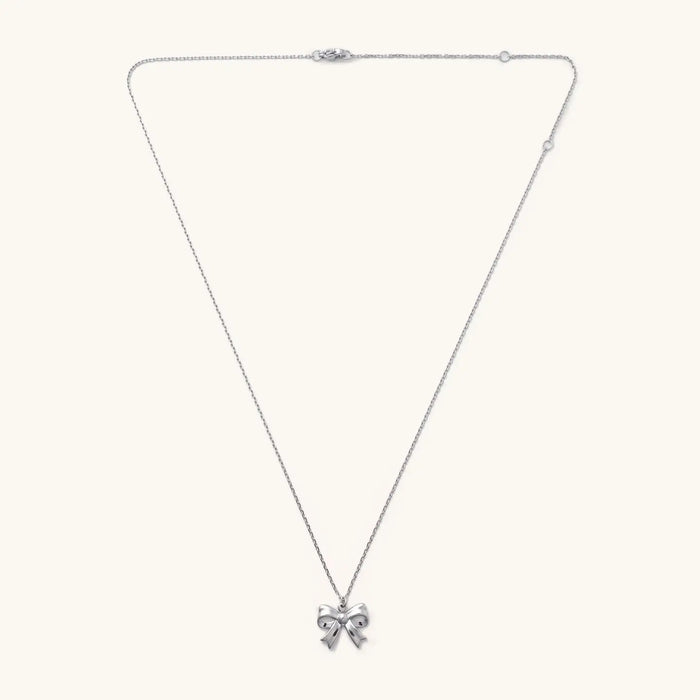 Bow Necklace - Silver