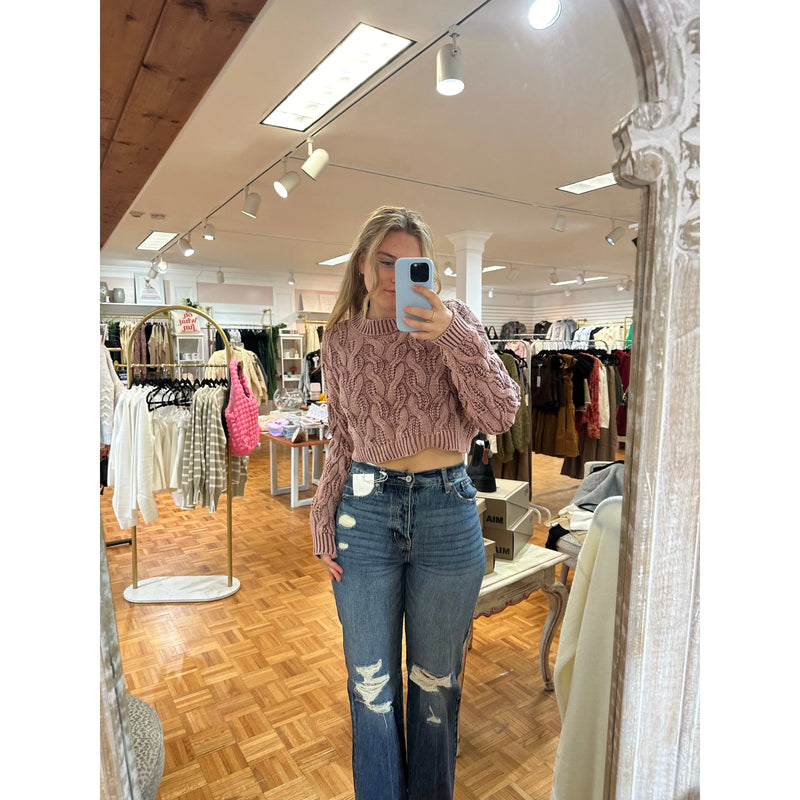 Plum Cable Knit