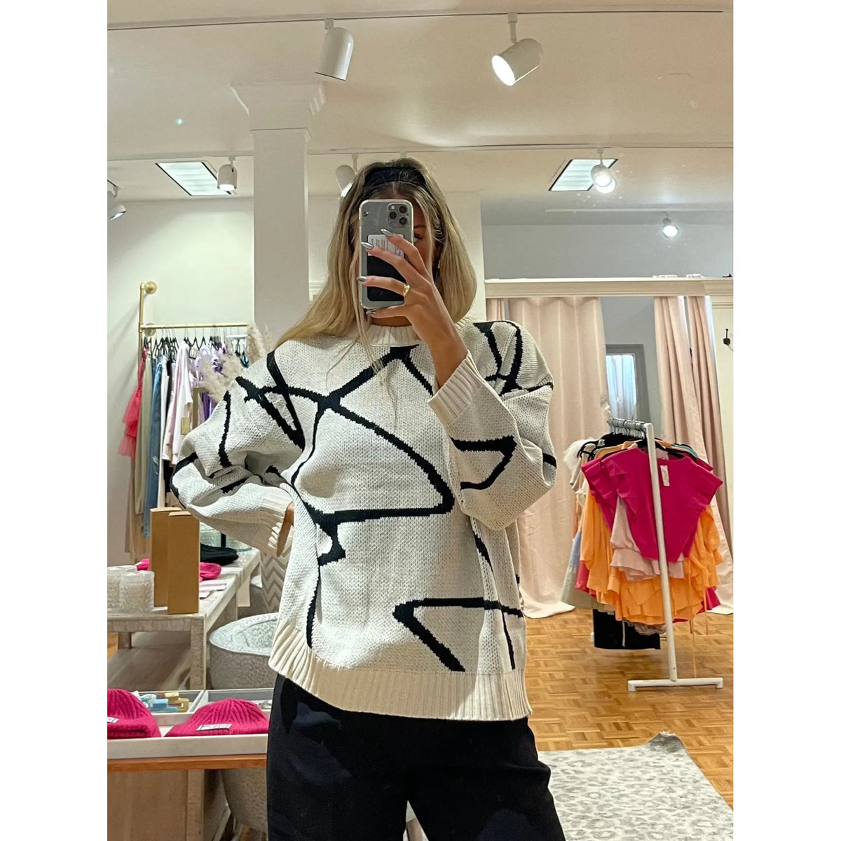 Abstract oversized sweater