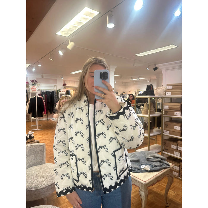White and Black Bow Jacket