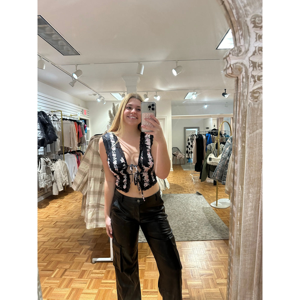 Midnight Blossom Lace Trim