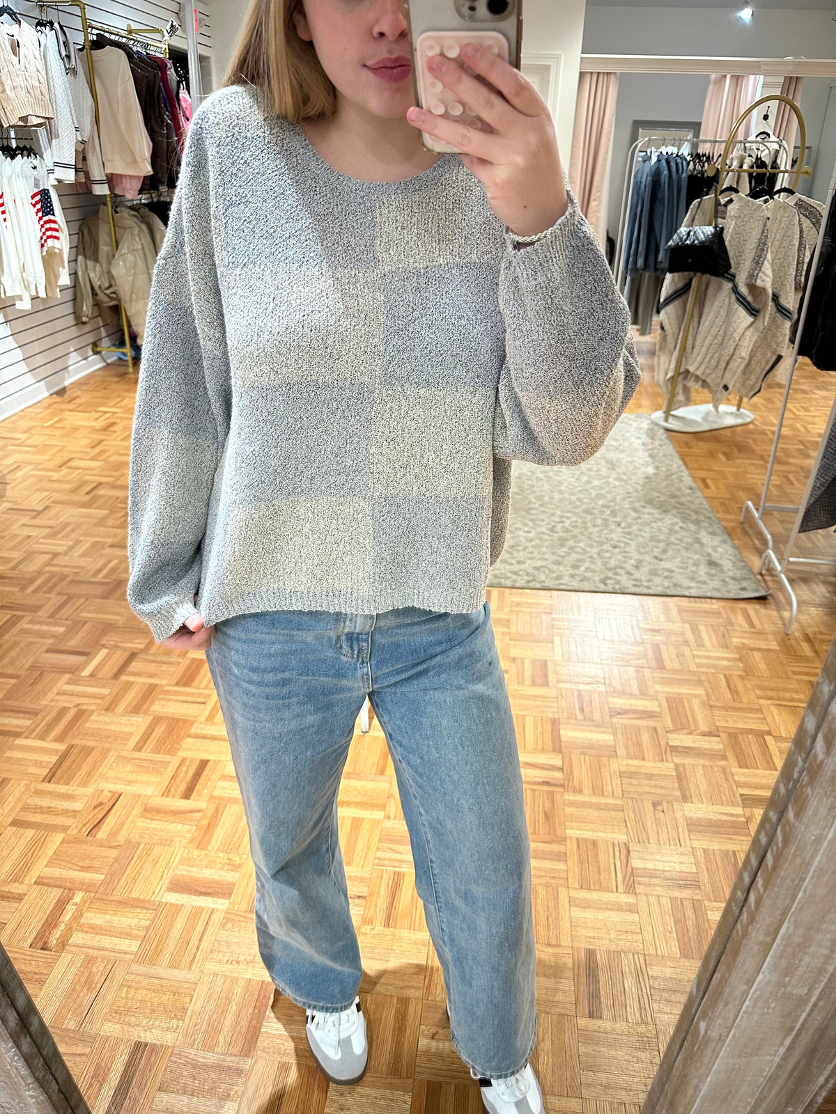 Checkered Grey Sweater