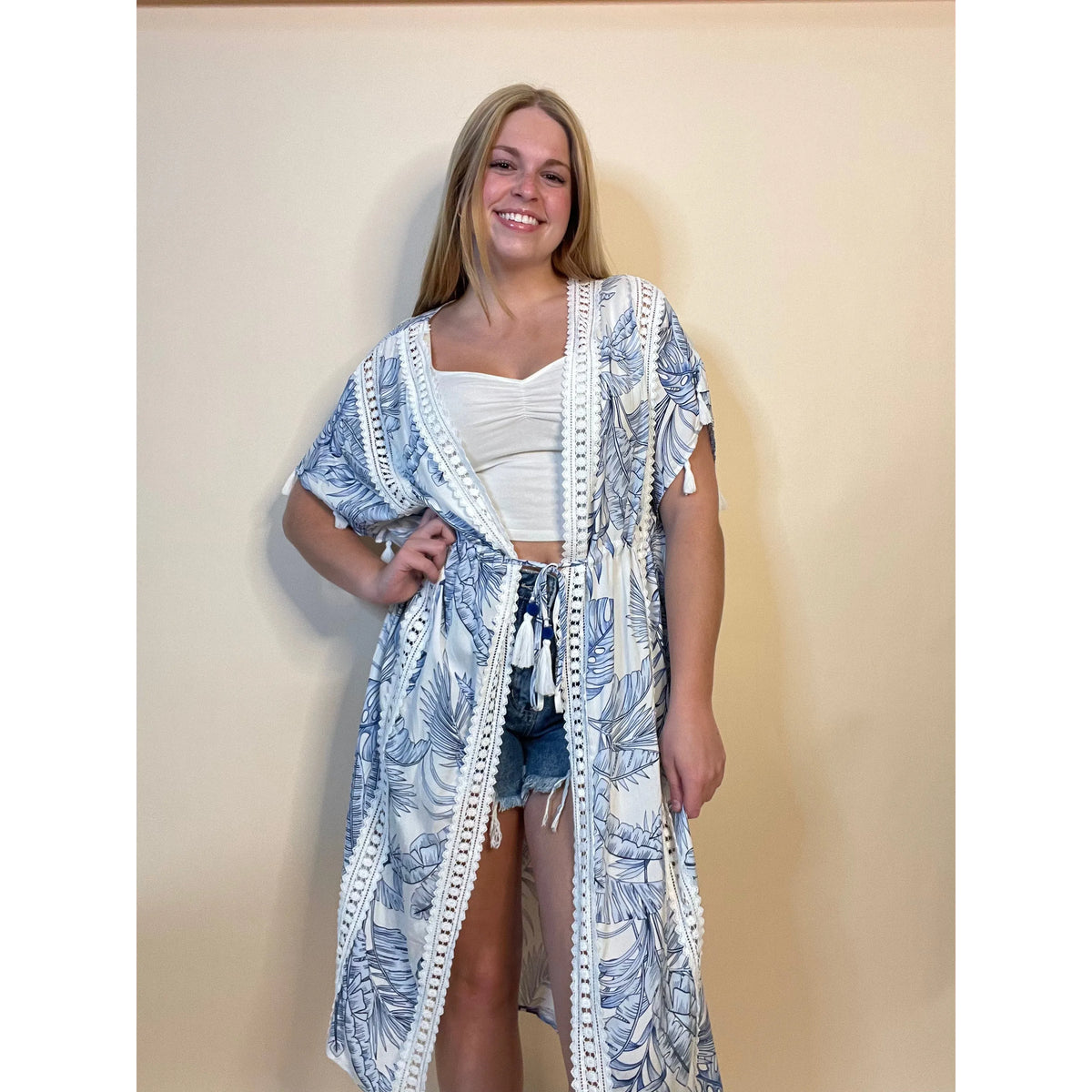 Crochet Trim Tie Coverup