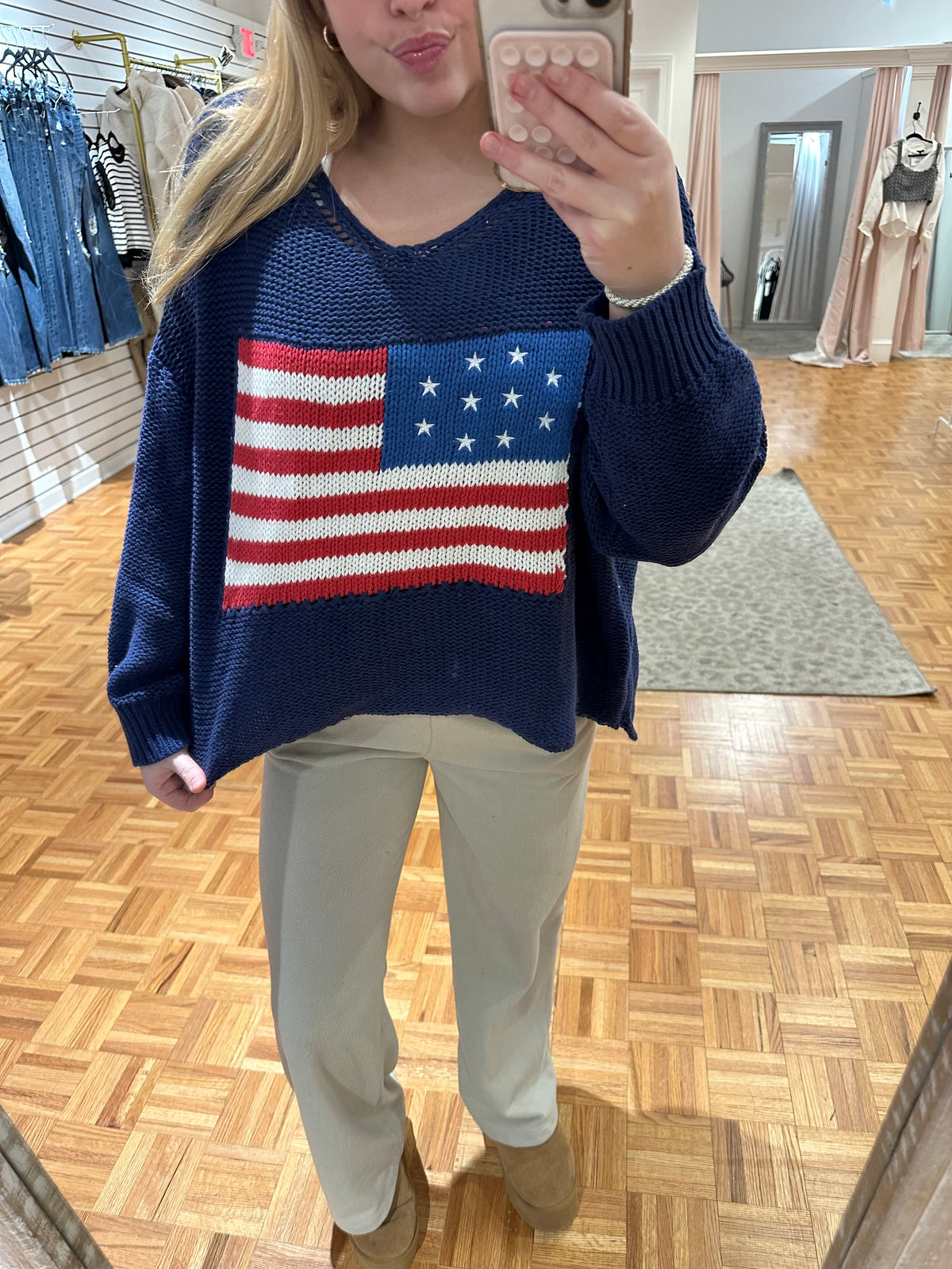 Navy Flag Sweater