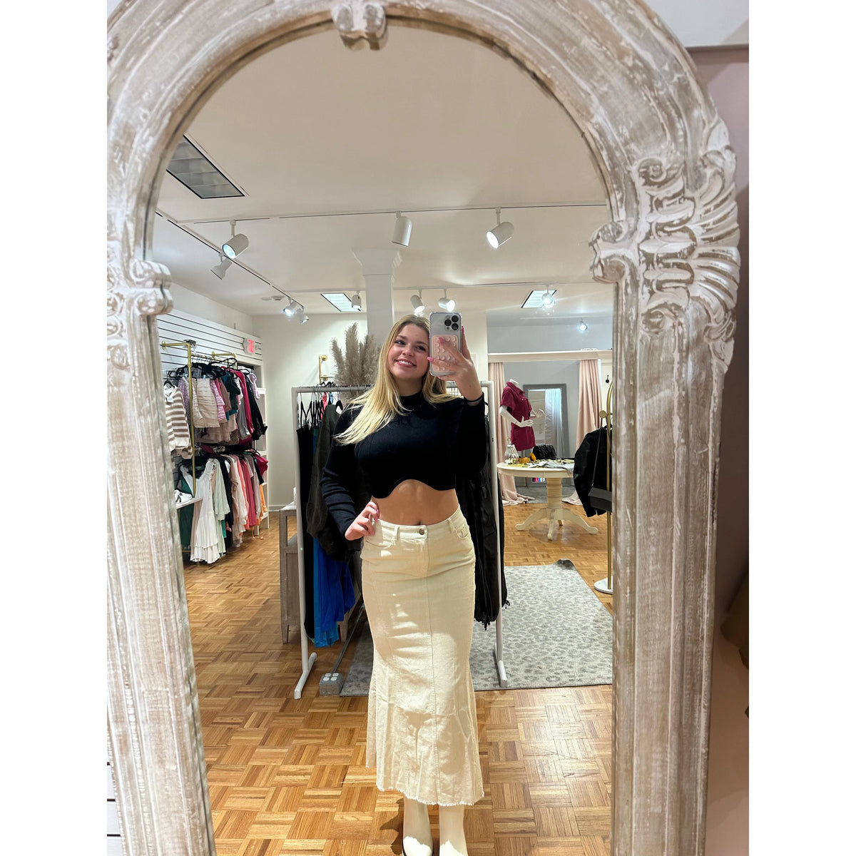 Cream Maxi Skirt