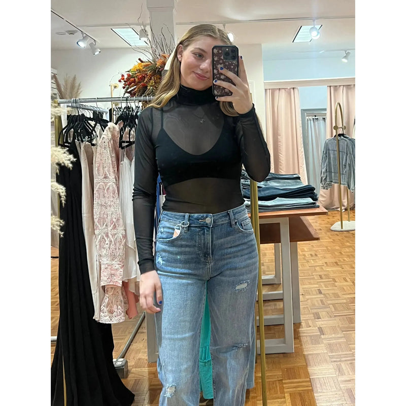 Sheer Black Top