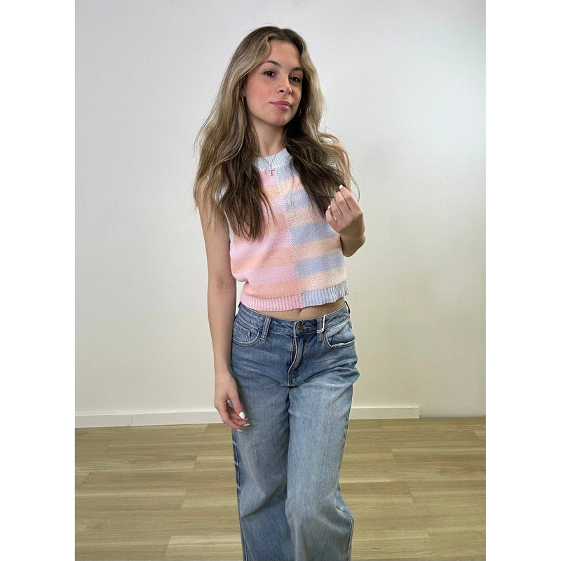 Peach Stripe Vest