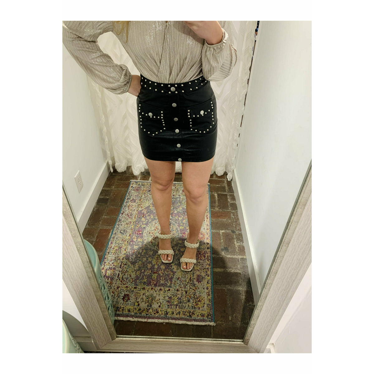 Leather Stud Skirt