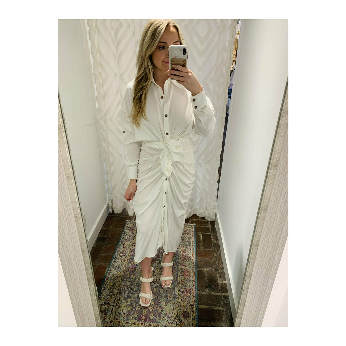 White Button Dress
