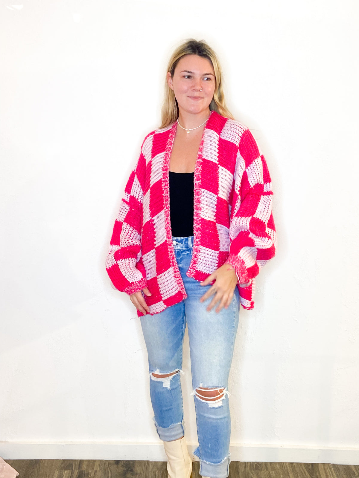Bright and Checkered Cardigan