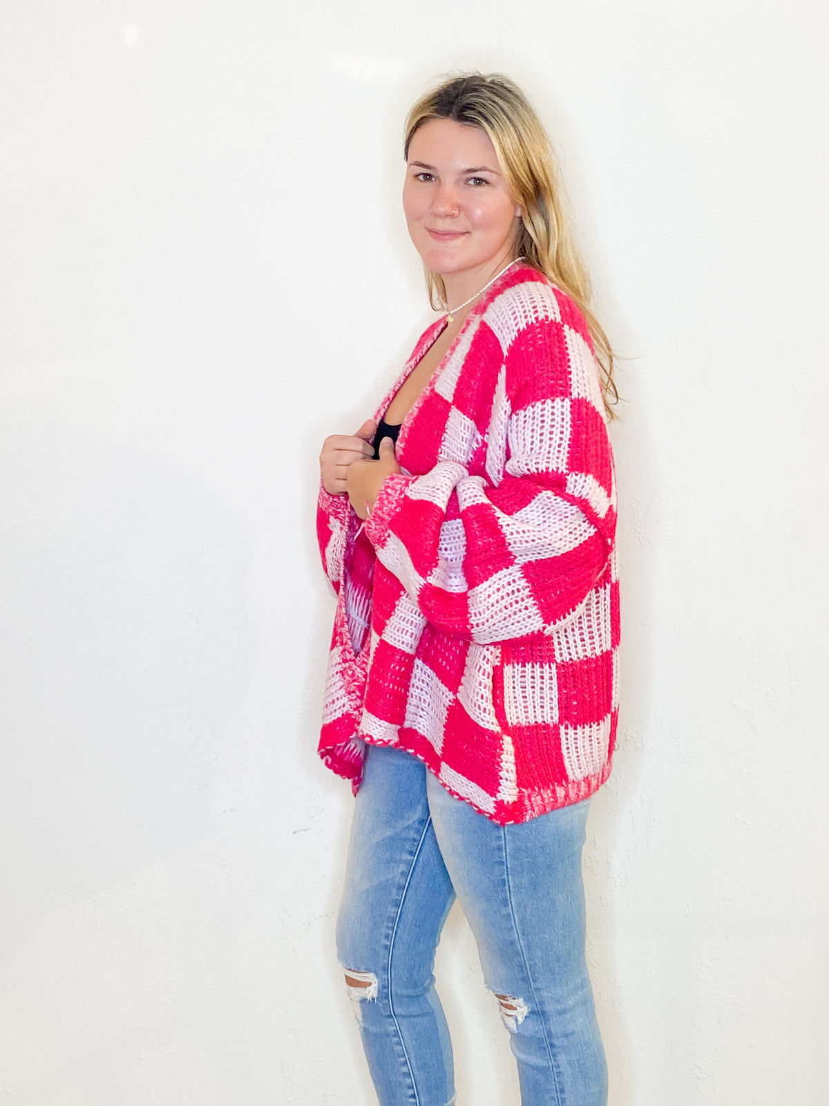 Bright and Checkered Cardigan