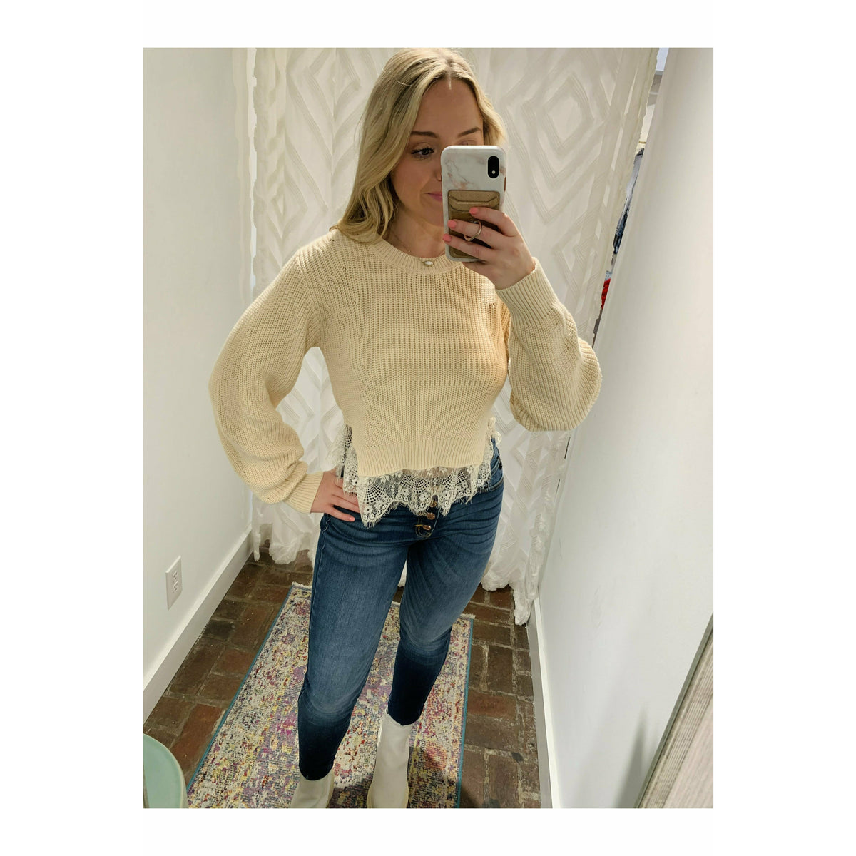 Lace Trim Sweater