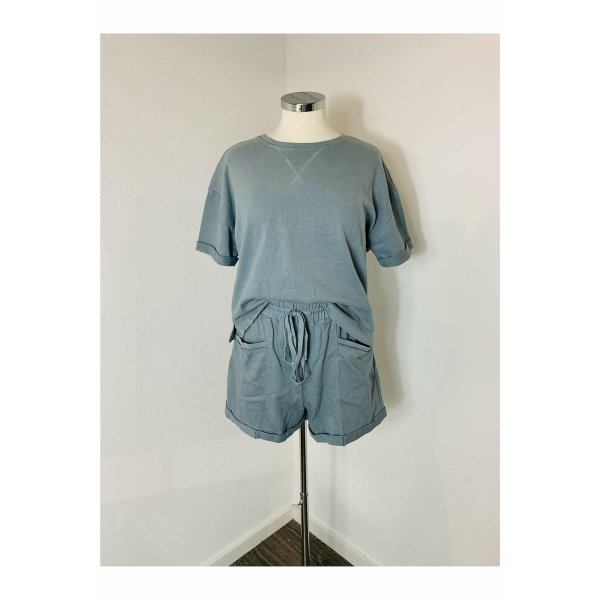 Blue Lounge Set-Shorts